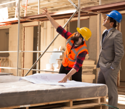 2 men on construction site